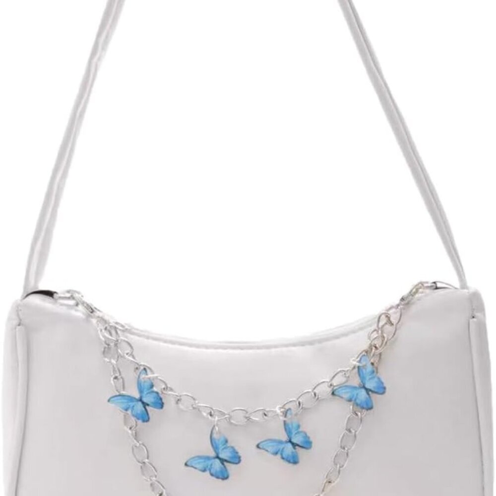Versatile Women’s Mini Handbag with Blue Butterfly Chain – Perfect Gift